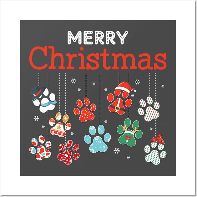 Merry Christmas From Santa Paws Wall Art by RKP'sTees